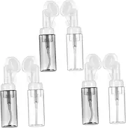 Healeved 6Pcs Multi Function Empty Foaming Bottle with Brush Head Refillable Travel Container for Face Wash Shampoo Wash Crack Resistant Portable Design