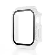 Nevenka Waterproof iWatch Case PC Screen Protector for Apple Watch Series 7/8-White