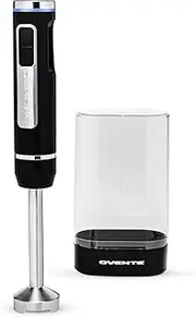 OVENTE Cordless Immersion Hand Blender, Rechargeable Handheld Portable Stick Mixer with 8 Mixing Speed Option, One-Touch Control and Stainless Steel Blades for Smoothies, Shakes or Soups, White HR781W