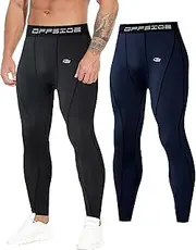[OFFSIDE] Men's Compression Pants, Workout Running Tight Sweat Pant, Cool Dry Baselayer Men Leggings for Sports Yoga Gym