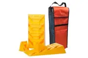 Dual Axle Caravan Levelling Ramps, Pair with Chocks & Bag Kit for RV Wheel Ramp