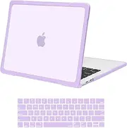 MOSISO Compatible with MacBook Pro 13 inch Case M2 2025-2016 A2338 M1 A2251 A2289 A2159 A1989 A1708 A1706, Soft TPU Bumper Anti-Cracking&Anti-Fingerprint Plastic Hard Case&Keyboard Cover, Purple