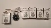 Lot of 5 Master Lock 1525Ezrc Combination Padlock,Front,Black/Silver