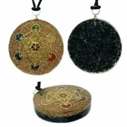 Metatron Cube Sacred Geometry Orgonite Pendant Orgone Reiki Double Side