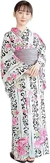 [Yeodong] Yukata Women 3-Pieces Set with Obi And Waist Cord Casual 100% Cotton Breathable Japanese Style Kimono Robe Set