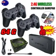 64G Retro 10000+ Games Console HDMI TV Video Game Stick w/ 2 Wireless Controller