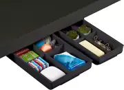 Konnect under Desk Drawer, Self-Adhesive Slide Out Storage Organizer with 4 Cust