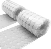 Self-Adhesive Dots, Hook and Loop Sticky Back Coins Tape for Classroom, Office, Home, Nylon Adhesive Dots Tapes with High Viscosity Glue, White, 1000 Pcs - 3/4 Diameter