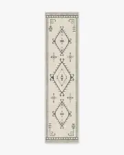 75' x 305' | Machine Washable Runner Rug | Kid & Pet Friendly | Indoor Rug | Damali Black & White Rug | Ruggable