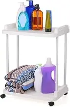 2-Tier Rolling Storage Cart Mobile Shelving Unit Organizer Slide-Out Racks for Kitchen Living Room Bathroom Multicolor1073 One Size