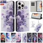 Pattern Leather Flip Case Wallet Cover For iPhone 16e 16 15 14 13 12 11 Pro Max
