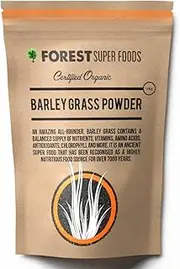 Forest Super Foods Young Barley Grass Powder Certified Organic Australian Grown 4000mg Gluten-Free Detox Rich in Chlorophyll Vitamins & Minerals Premium Quality for Gut Health
