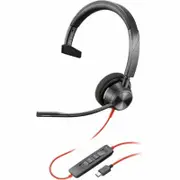 Poly Blackwire 3310 Wired On-ear Mono Headset - Black - Monaural - Supra-aural - 32 Ohm - 215 cm Cable