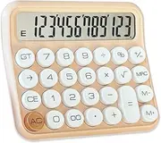 [Benkaim] Calculators, Desk Calculator,Basic Standard Calculator,12 Digit Large LCD Display Big Button Calculator for School, Home & Business Use(Beige)