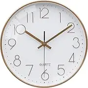 VIKMARI 12 Inch Wall Clock Silent Non Ticking Modern Rose Gold Clock, Decor for Living Room Bedroom Kitchen Office Bathroom