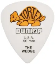 Dunlop 424R.60 Tortex Wedge, White/Orange, .60mm, 72/Bag .60mm