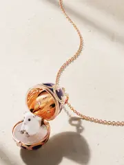 [Fabergé] Fabergé - Heritage Polar Bear Surprise 18-karat Rose Gold, Agate, Diamond And Enamel Necklace - One size One size Gold