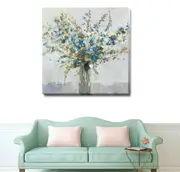 Blue Flower Blossom Stretched Canvas Print FW71