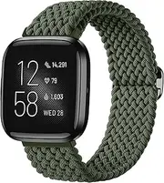 Maledan Compatible with Fitbit Versa 2 Bands and Fitbit Versa Bands for Women Men, Braided Stretchy Bracelet Replacement Wrist Bands for Fitbit Versa 2/ Versa Lite/Versa SE/Versa Strap Accessories