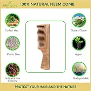 100% Natural Neem Comb I Anti-Dandruff I Anti-Hair Fall I Stimulates Follicles and Promotes Hair Growth I Keeps Scalp Healthy I Pack of 2