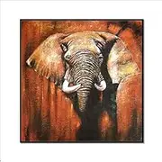 Hand-Painted Oil Painting Wall Art – Abstract, Nature-Inspired, and 3D Designs – Canvas, Wood, or Metal Options (ELEPHANT – 100×100cm – Canvas)