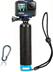 Floating Hand Grip Waterproof Monopod for GoPro Hero 13 12 11 10 9 8 7 6 5 4 3+ 2 1 Session Black Silver Handler & Handle Mount Accessories Kit for Water Sport and Action Cameras (Blue)