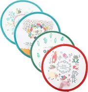 Alipis Folding Round Fan Set 4pcs Hand Fan Hand Held Japanese Style Noiseless Comfort Lightweight Decorative for