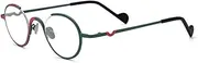[HCHES] Super Light Titanium Eyeglasses Frame Men Round Half Frame Women Glasses Frame Two Color Stitching Eyewear