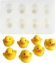 Xidmold 8-Cavity Mini Duck Fondant Mold Chocolate Candy Mold 3D Duck Silicone Mold for Epoxy Resin, Soap, Bath Bomb, Polymer Clay, Crayon Melt, DIY Crafts