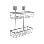 Fusion-Loc 26kg Stainless Steel Suction Double Shower Caddy