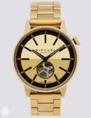 Rip Curl DRAKE AUTOMATIC SS GOLD SURF WATCH New - 007MTI Gold
