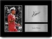 HWC Trading A4 Luis Diaz Liverpool Gifts Printed Signed Autograph Picture for Football Fans and Supporters