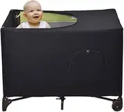 Crib Blackout Cover, Stretchable Breathable Crib Canopy Cover Slumber Pod for Playard Portable Baby Bed Blackout Tent Safety Compact Travel Sleeping Bed Tent Sun Shade Curtain Room Decor
