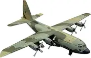 USAF C-130 Hercules Transport Aircraft Model 1:50 Scale DIY Handcraft 3D Paper Model Kits (Unassembled Kit)