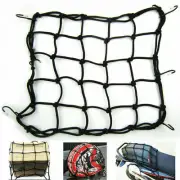 6 Hooks Motorcycle Bike Helmet Cargo Luggage Net Bungee Hold Down Black 40x40cm