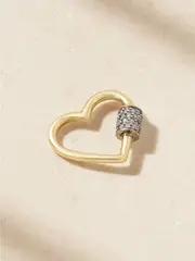[Marla Aaron] Marla Aaron - Stoned Baby Heartlock 14-karat Gold Diamond Pendant - One size One size Gold