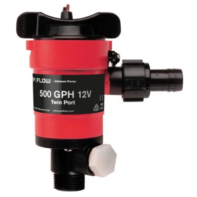 Johnson Pump 48903 12 Volt 1000 GPH Twin Port Livewell Aerator Pumps