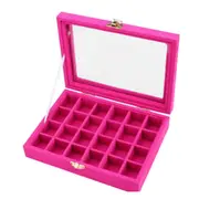 Velvet Glass Carboard Rings Earring Pendant Jewelry Collect Box Showcase