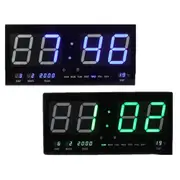 [Checkmate] Multifunctional LED Wall Clock (Black) - Blue LED
