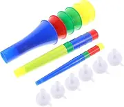 ERINGOGO 6 pcs Collapsible Party Horns Plastic Noisemakers for Sports Events Games and Theme Parties Fun Lightweight and Easy to Use Noisemakers for Adults Random Color