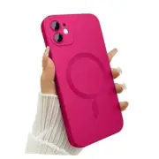 Magnetic Case for iPhone 12 Phone Case for Women, Shockproof Matte Hot Pink