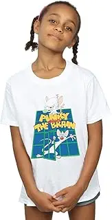 [Absolute Cult] Animaniacs Girls Pinky And The Brain Laboratory T-Shirt White 7-8 Years