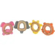 Nuby Wood & Silicone Natural Teether - Fun & Soothing - Easy to Hold - BPA Free