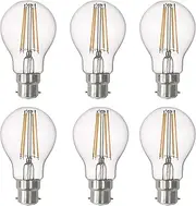 [SD LUX] B22 LED Bulbs Bayonet Vintage Filament Led Light Bulbs B22,A60 No Flicker Edison Bulbs LED - 8W (80W Equivalent) 850LM Warm White 2700K,6 Packs