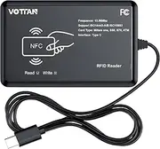 RFID Card Reader 13.56Mhz Mifare Reader Support ISO14443-A/B Protocol, IC Card Protocol Contactless Card IC Reader Compatible with iPhone Android Mac OS (Type C Port)