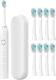 Rechargeable Electric Toothbrush - Travel Electric Toothbrush,Rechargeable 40000 VPM Fast Charge 3 Hours Last 180 Days Smart Timer Toothbrush Travel Case Clean 6 Modes For Adults