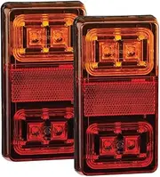 Narva 12V Model 35 LED Slimline Rear Stop/Tail Direction Indicator Rectangular Lamps with in-Built Retro Reflector