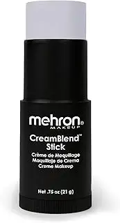 Mehron Makeup CreamBlend Stick | Face Paint, Body Paint, & Foundation Cream Makeup | Perfect for Halloween .75 oz (21 g) (Light Grey)