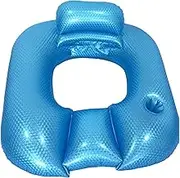 Nkmujil Pool Lounger Float, Inflatable Swim Mattress, Relaxing Bed, Built-In Backrest, Versatile Design, Ideal for Adults, Family, Friends, Summer Use 35.43 Inch Green, Pink, Blue