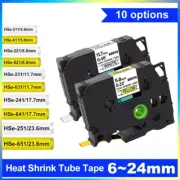 Label Tape Heat Shrink Tube Hse 231 221 for Brother P-Touch Label Maker,6mm-24mm